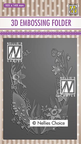 3D Embossing Folders Flower Frame