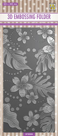 Nellie's Choice 3D Embossing Folder Slimline - Leaves & Flowers