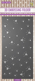 Nellie's Choice 3D Embossing Folder Slimline - Frog Series - Frog Footprints