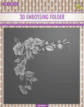 Nellie's Choice 3D Embossing Folder Square - Flower Corner 1