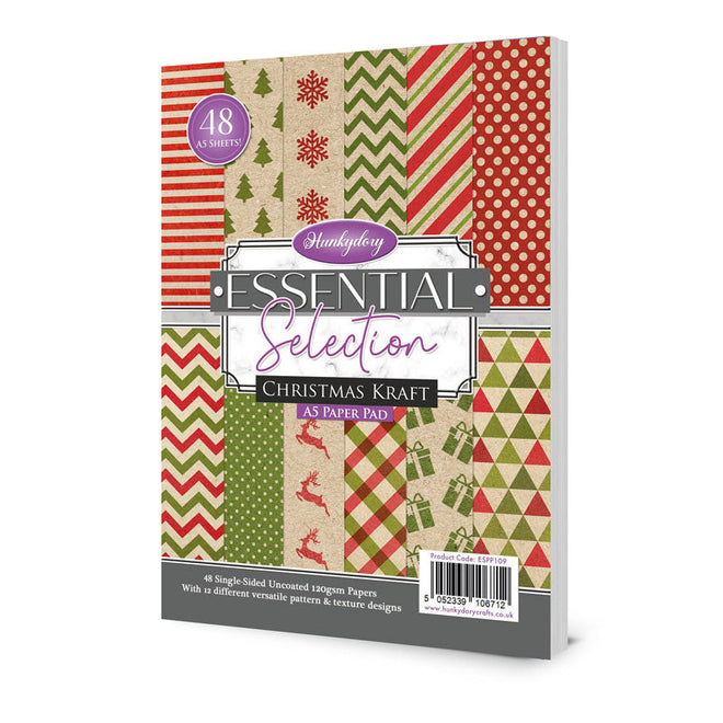 Hunkydory Essential Selection Paper Pad - Christmas Kraft