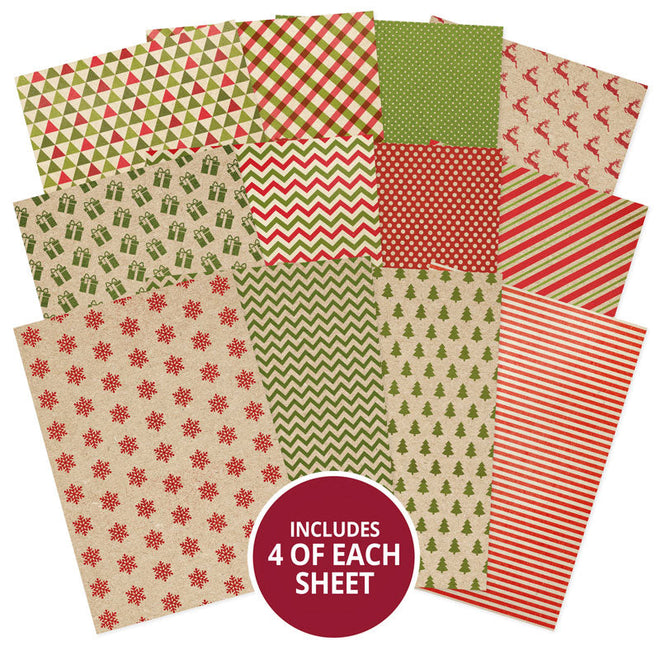 Hunkydory Essential Selection Paper Pad - Christmas Kraft