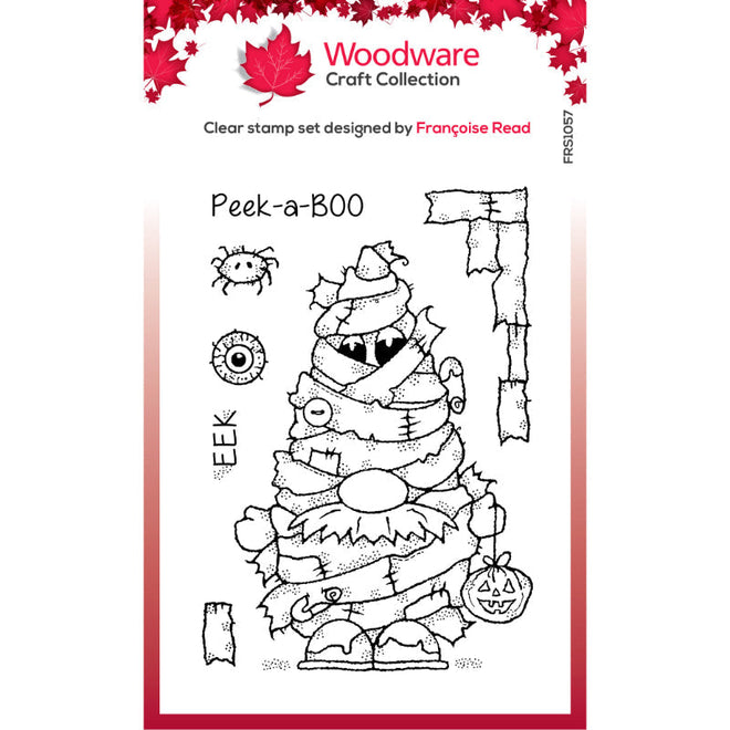 Woodware Clear Singles Mummy Gnome 4 in x 6 in Stamp Set