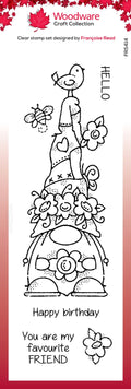 Woodware Clear Singles Floral Hat 8 in x 2.6 in Stamp