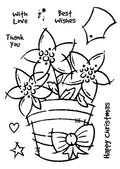 Woodware Clear Singles Potted Poinsettias 4 in x 6 in Stamp