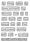 Woodware Clear Singles Love Tape Words 4 in x 6 in Stamp