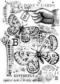 Woodware Clear Singles B is For Butterfly 4 in x 6 in Stamp