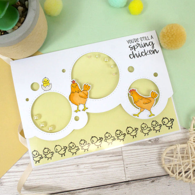 For the Love of Stamps - Cheery Cow & Chickens