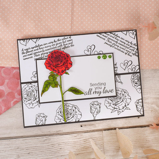 For The Love Of Stamps - Botanical Beauties - Rose A6 Stamp Set