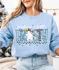 Defective Frosty The Snowman Lights - MEDIUM LIGHT BLUE CREW