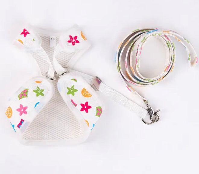 Chewy Vuitawn Pearl Dog Harness and Leash Set | Dog Harness Set