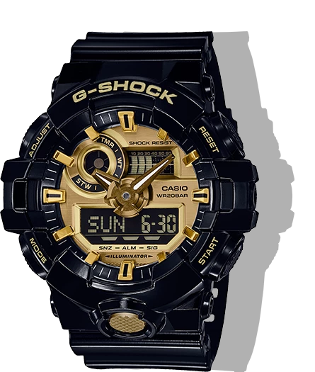 CASIO G-Shock Analog-Digital Black/Gold | GA710GB-1A