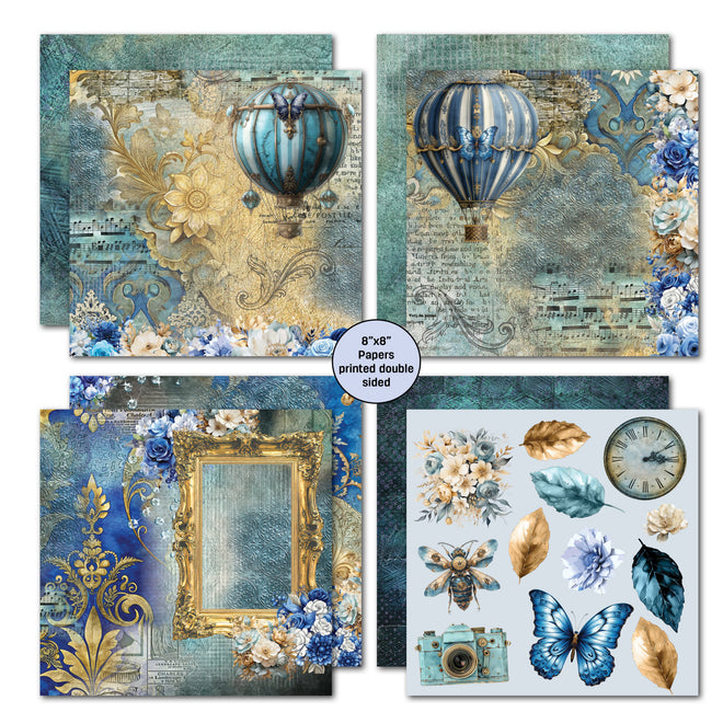 3Quarter Designs Grunged Baroque  8x8 Paper Pack