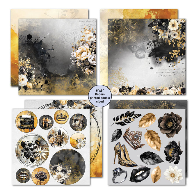 3Quarter Designs Golden Ebony 6x6 Paper Pack