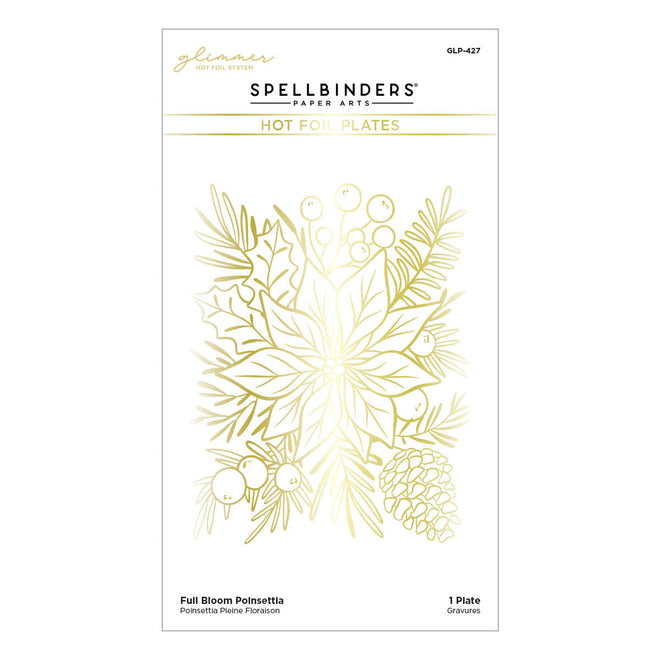Full Bloom Poinsettia Hot Foil Plate from the Glimmer for the Holidays Collection