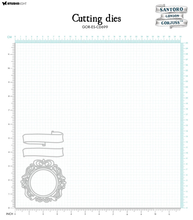 SAN Cutting Dies Scroll & Embellished Frame Gorjuss Essentials 82x129x2mm 4 PC nr.699