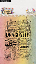 HE Clear Stamp Grunge Word Cloud Dragonfly Dreams 62x93x3mm 1 Pieces