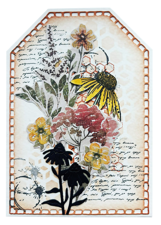 HE Clear Stamp Floral Bits Sweet Bee Memories 16 PC