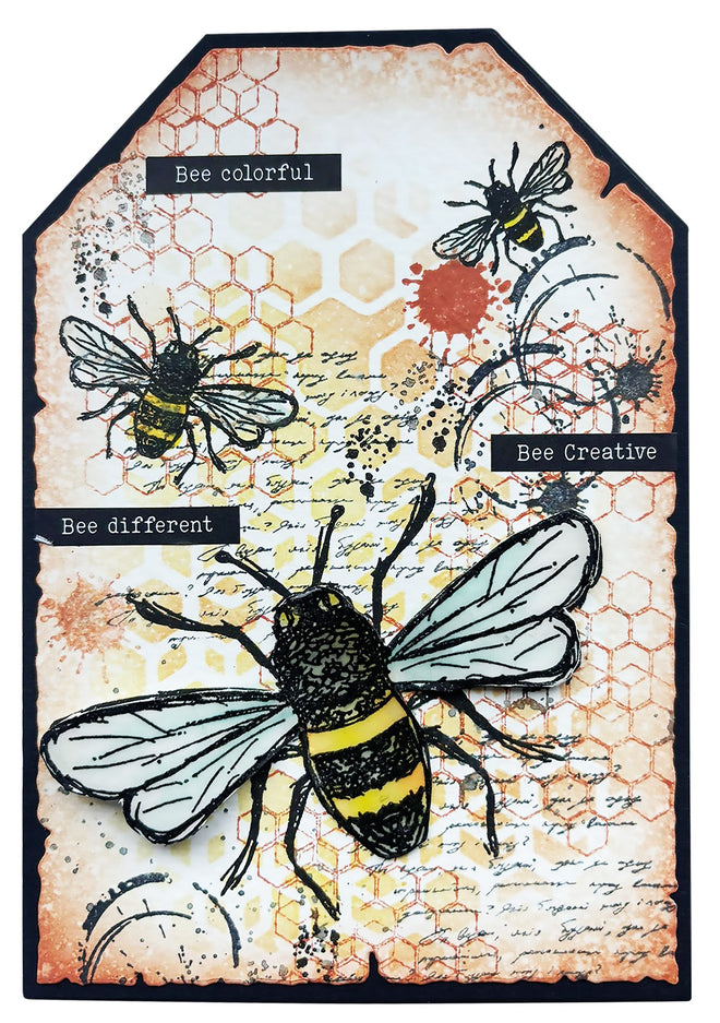 HE Clear Stamp Floral Bits Sweet Bee Memories 16 PC