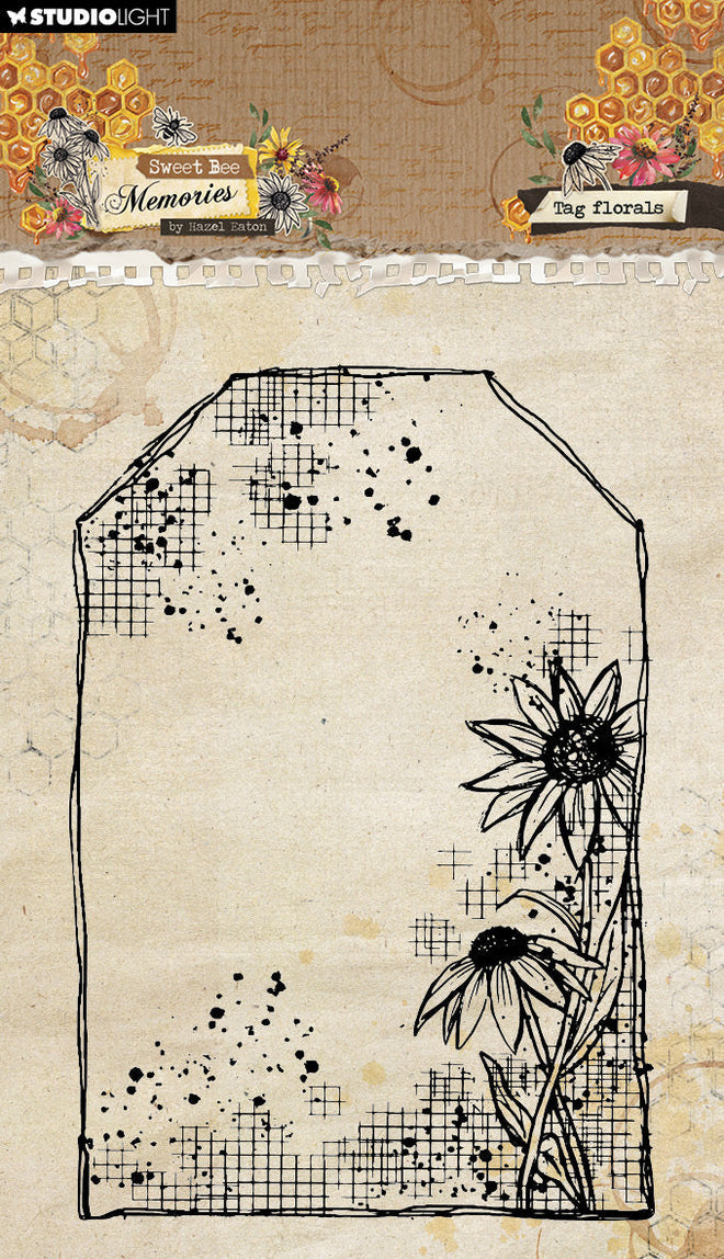 HE Clear Stamp Tag Florals Sweet Bee Memories 1 PC