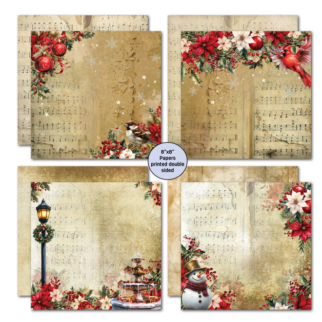 3Quarter Designs Holly Jolly 8x8 Paper Pack