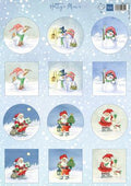 Marianne Design A4 Cutting Sheet - Hetty's Minis - Snowmen & Santa