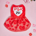 25¢ Kisses Valentine Dog Dress – Red Heart Puppy Outfit