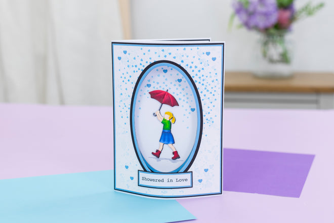 Crafters Companion Metal Die, Stamp & Stencil Set - Showered In Love