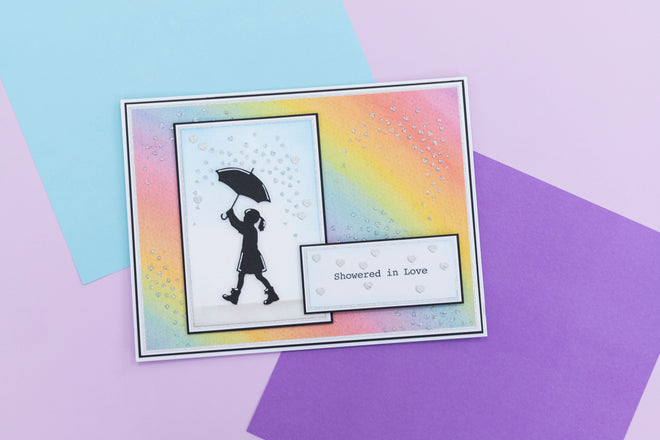 Crafters Companion Metal Die, Stamp & Stencil Set - Showered In Love