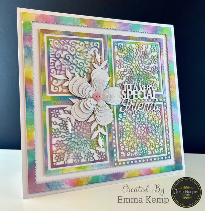 Jamie Rodgers Crafts Floral Square Tile Die Set