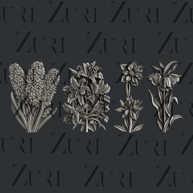 Zuri Designs Flower Blooms Set 2