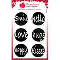 Woodware Clear Singles Circle Words 4 in x 6 in Stamp