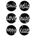 Woodware Clear Singles Circle Words 4 in x 6 in Stamp