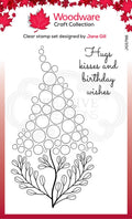 Woodware Clear Singles Bubble Bloom Betty 4 in x 6 in Stamp