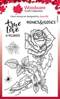 Woodware Clear Singles Bones & Rose 4 in x 6 in Stamp Set