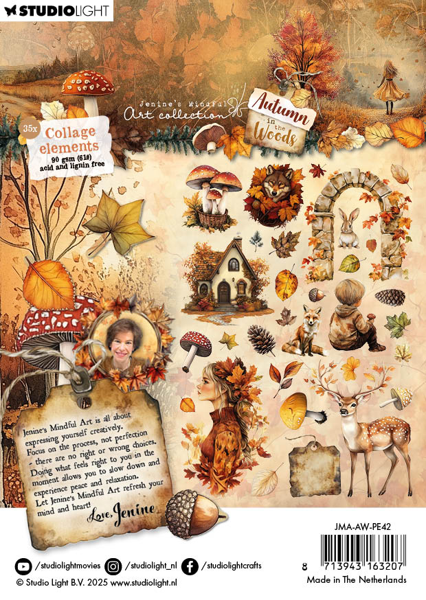JMA Paper Elements 35 Collage Elements Autumn In The Woods 35 Pieces