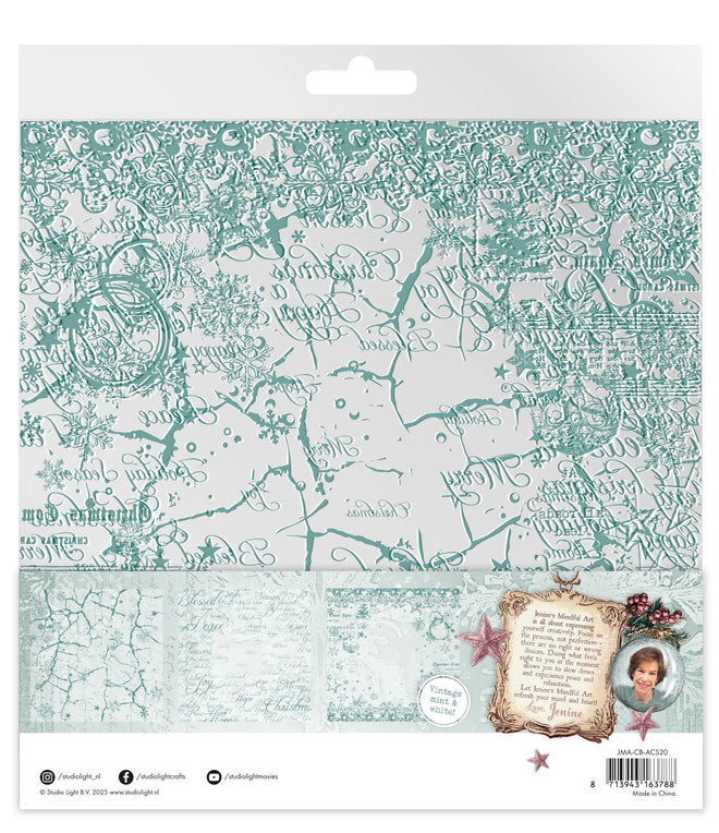 JMA Acetate Sheets White & Vintage Mint Christmas Blush 6 Sheets
