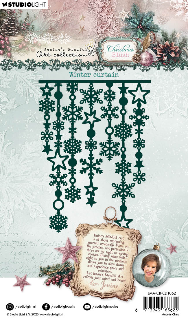 JMA Cutting Die Winter Curtain Christmas Blush 1 Piece