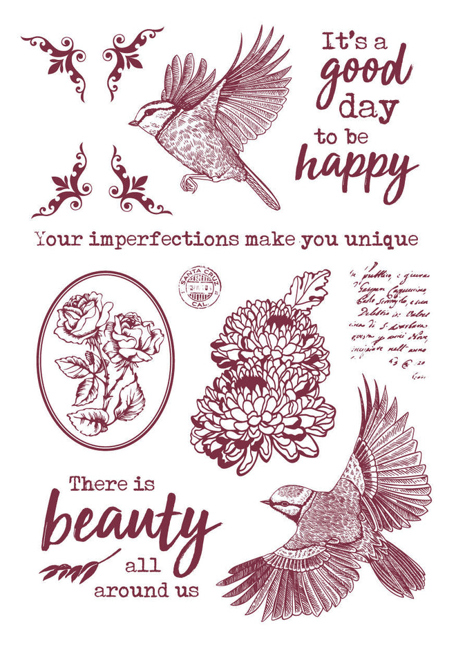 JMA Rub On Sticker Quotes & Vintage Elements Inner Peace 148x210x2mm 6 SH nr.03
