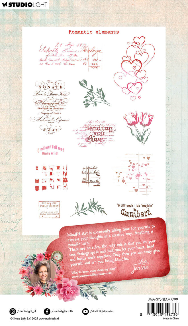 JMA Clear Stamps Romantic Elements Sending You Love 13 PC