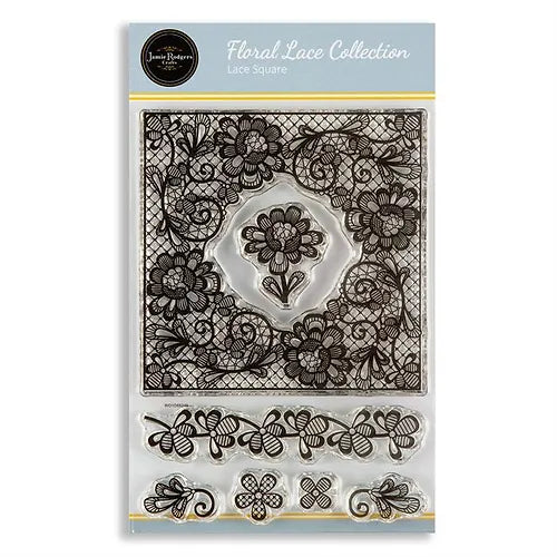 Jamie Rodgers Crafts Lace Square A6 Clear Stamp Set