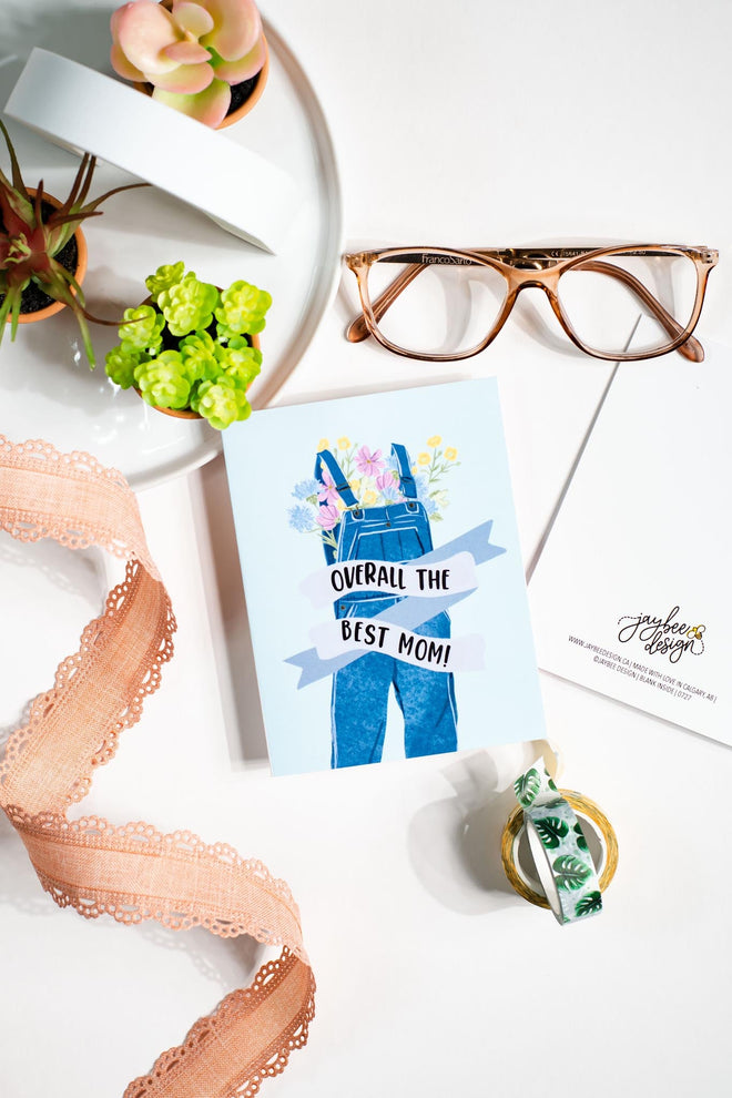 Overall The Best Mom! - Greeting Card