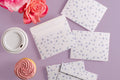 Purple Grid Pattern Envelope - 5 Pack