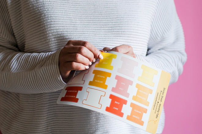 Monthly Tab Sticker Sheet