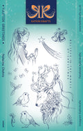 Katkin Krafts Yuletide Greetings 6 in x 8 in Clear Stamp Set