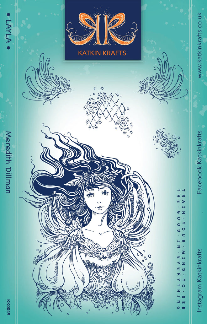 Katkin Krafts Layla 6 in x 8 in Clear Stamp Set