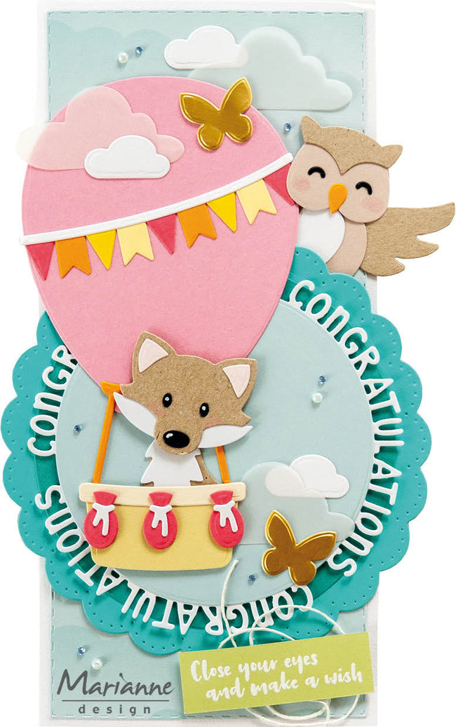 Marianne Design Craftables Die - Congratulations Circle By Marleen