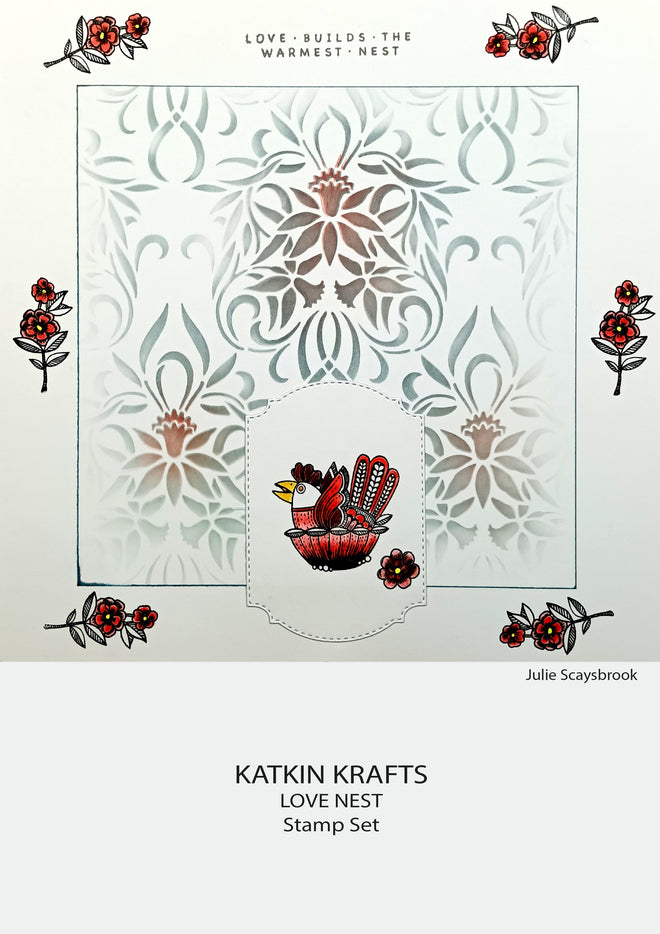 Katkin Krafts Love Nest 6 in x 8 in Clear Stamp Set