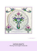 Katkin Krafts Hummingbird 6 in x 8 in Clear Stamp Set