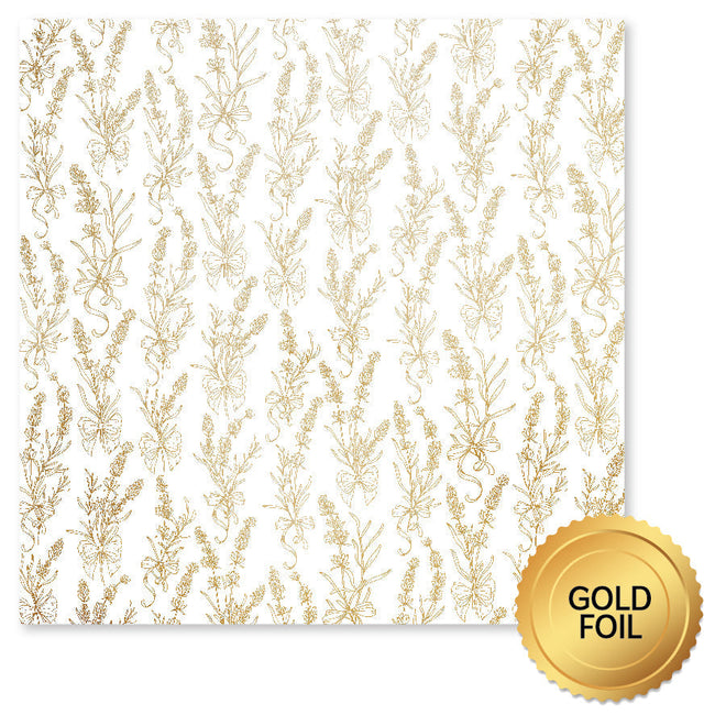 Lavender & Roses Gold Foil B 12x12 Paper (6pc Bulk Pack) 32226